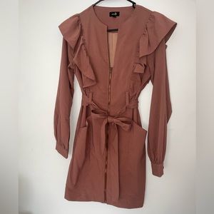 Versona Dusty Rose Long Sleeve Pocket Mini Dress